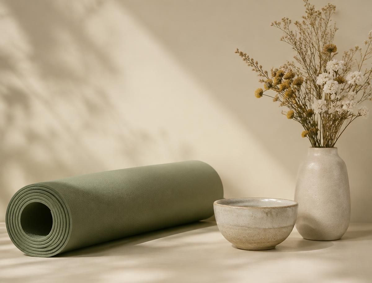 A calm space for mindful yoga practice